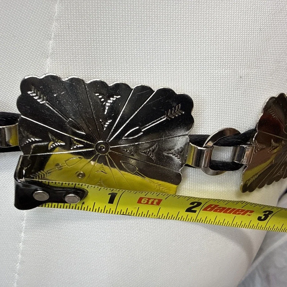 Vintage Western Lace Up Concho Belt Tie Back Adjustable Boho Waist Belt XL - Picture 5 of 6